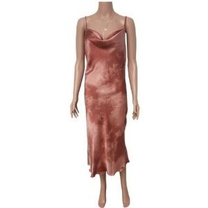 Bebe Satin Spaghetti Strap Dress Womens Small